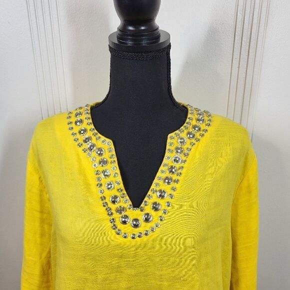 Cathy Daniel's Yellow Embellished  Blouse - Picture 8 of 9